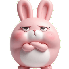 搞怪粉紅兔問號表情包