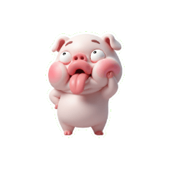 お腹ペコペコ！ピンクのブタちゃん