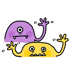 Monster friends purple yellow sticker