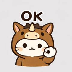 Horse Hoodie Cat Simple Replies