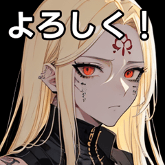 Tattooed blonde long hair boy