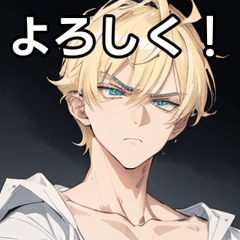 Angry face blonde short hair boy
