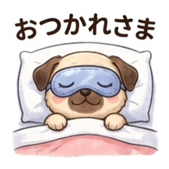 Cute Plush-Style Pug Stickers