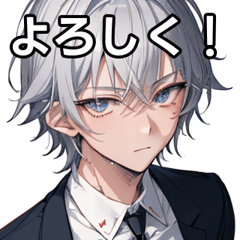 Short silver hair high school boy