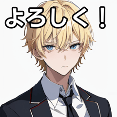 Blonde short hair high school boy