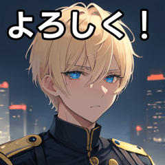 Blonde short-haired police officer