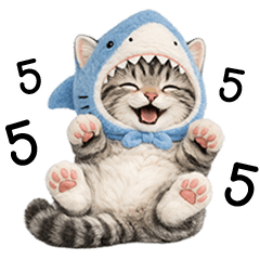 JaJiw little tabby cute cat shark head