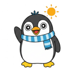 Adorable Penguin with Muffler Stickers