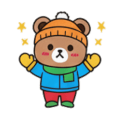 Adorable Bear in Ski Outfit Stickers