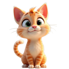 Office-Friendly Cat Polite 3D Reaction