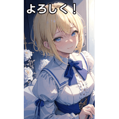 cross-dressing blonde short-haire man