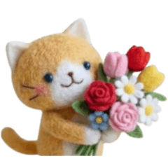 一年中使える！羊毛フェルト茶トラんの日常