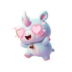 Blue Unibear Spinning with Joy