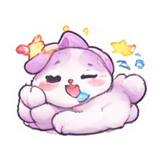 紫丁香小貓拉拉 療癒表情包