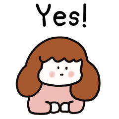 Cute girl stickers for daily chats