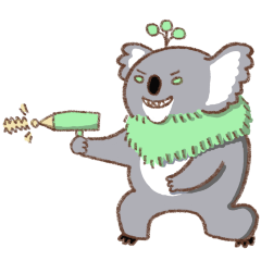 Alien Koala Relaxation Sticker - Simple