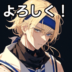 Blonde boy with bandana