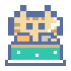 動くドットねこ!!5 ハチワレ