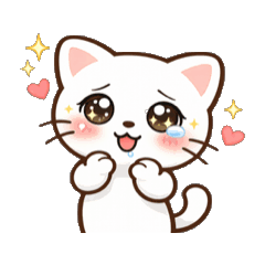 Animated White Cat Sticker