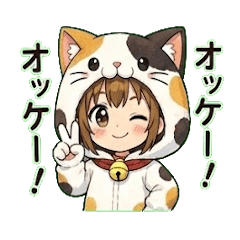 Calico Cat Girl - Cute Daily Stickers