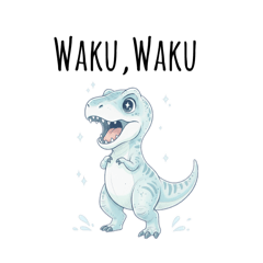 毎日使える淡い色の恐竜スタンプ