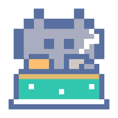 動くドットねこ!!5 グレー猫