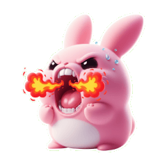 粉紅兔的經典傻眼表情