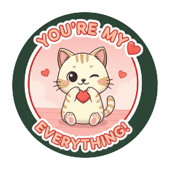 Round and cute cat stickers kawaii