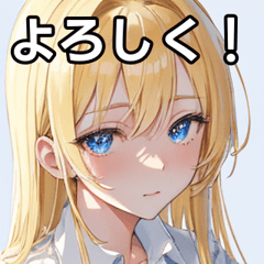 ワイシャツ金髪女子