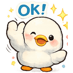 かわいいあひるのこどものスタンプセット