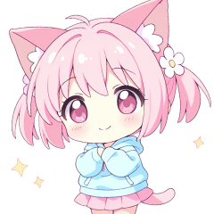 ピンク猫耳パーカーちゃん