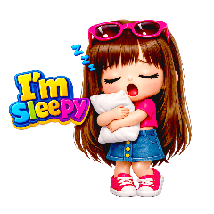 Pink Chibi Girl 3D Emoji Reactions