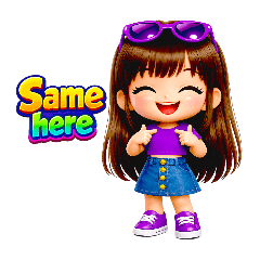 Purple Cute Chibi Girl Daily English