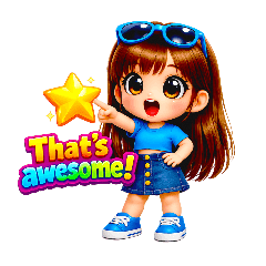 Blue Cute Chibi Girl Daily English