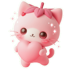 甜甜草莓kitty發射愛心光波