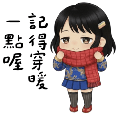 Cute Girl: Festival Blessings