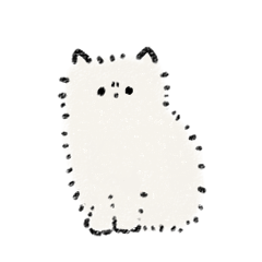 ちょっとそっけない、ふわふわの白猫さん１