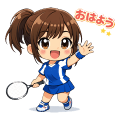 元气羽毛球女孩贴纸