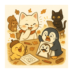 White Cat & Penguin: Acorn Maracas!