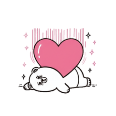 핑크 몽글몽글 하트 곰