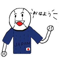 Hand-Drawn Japan Baseball Character