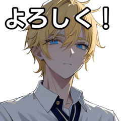 ポロシャツ金髪男子