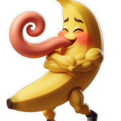 Muscular Banana Man Rushes to the Re