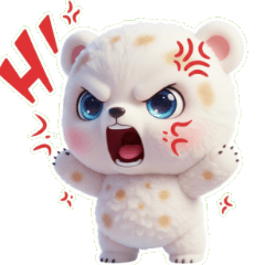 激怒のちっちゃな白クマ、究極の雄叫び