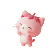 愛をくれるハグセラピーのピンク猫