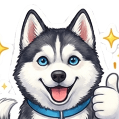 An innocent and happy husky puppy