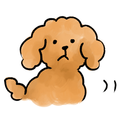 The sticker of brown toy poodle
