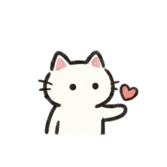 シンプルでゆるい白ねこ