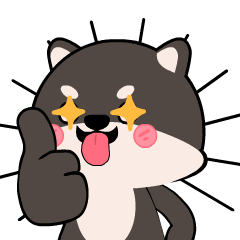Shiba Inu Black 5 : Animated Stickers