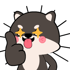Shiba Inu Black 5 : Animated Stickers